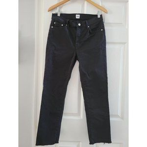 Edwin Bree womens black jeans straight leg denim frayed hem size 29